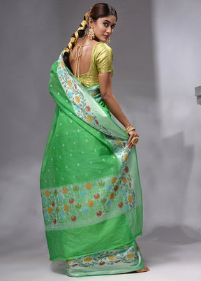 Green Georgette Saree With Blouse Piece - Indian Silk House Agencies