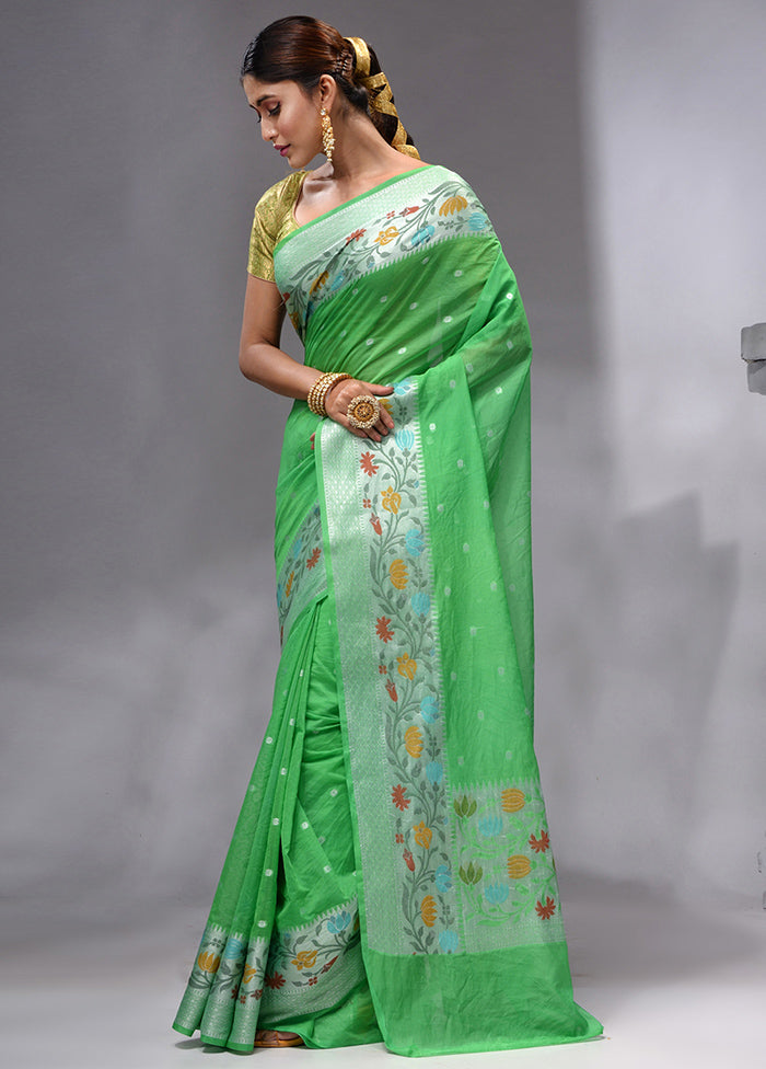 Green Georgette Saree With Blouse Piece - Indian Silk House Agencies