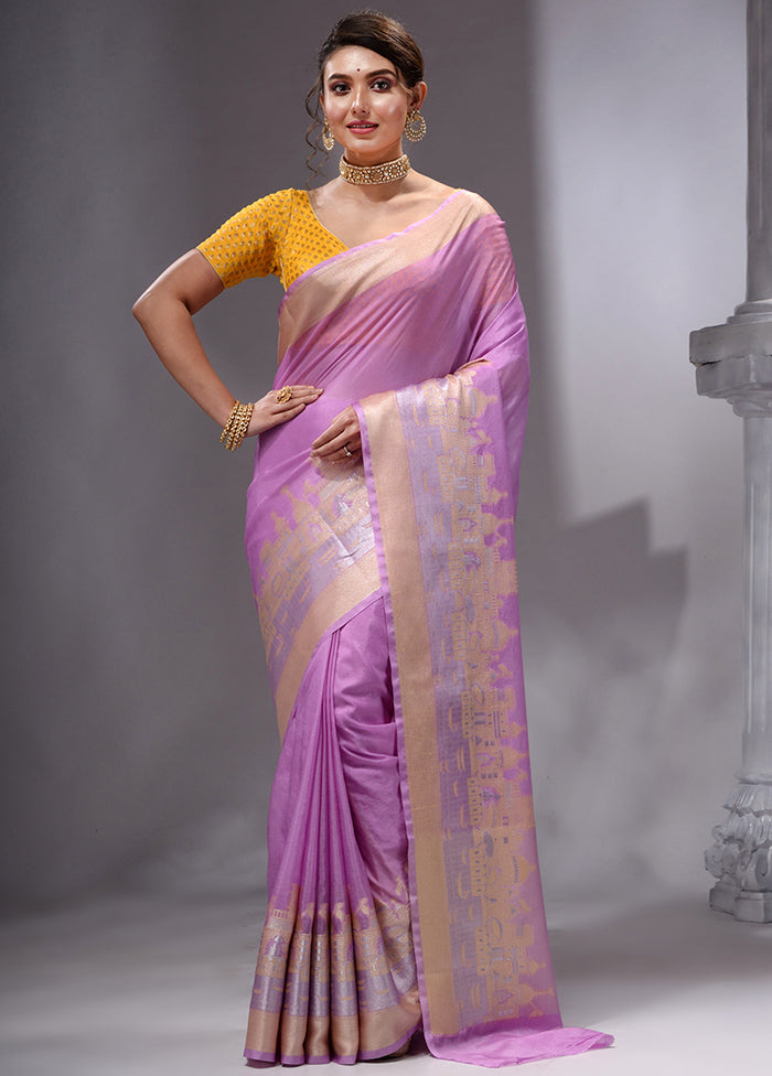 Lavender Georgette Saree With Blouse Piece - Indian Silk House Agencies