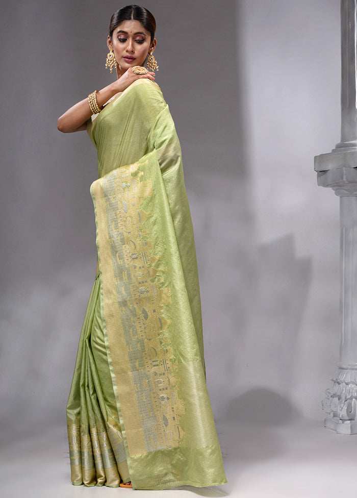 Green Georgette Saree With Blouse Piece - Indian Silk House Agencies