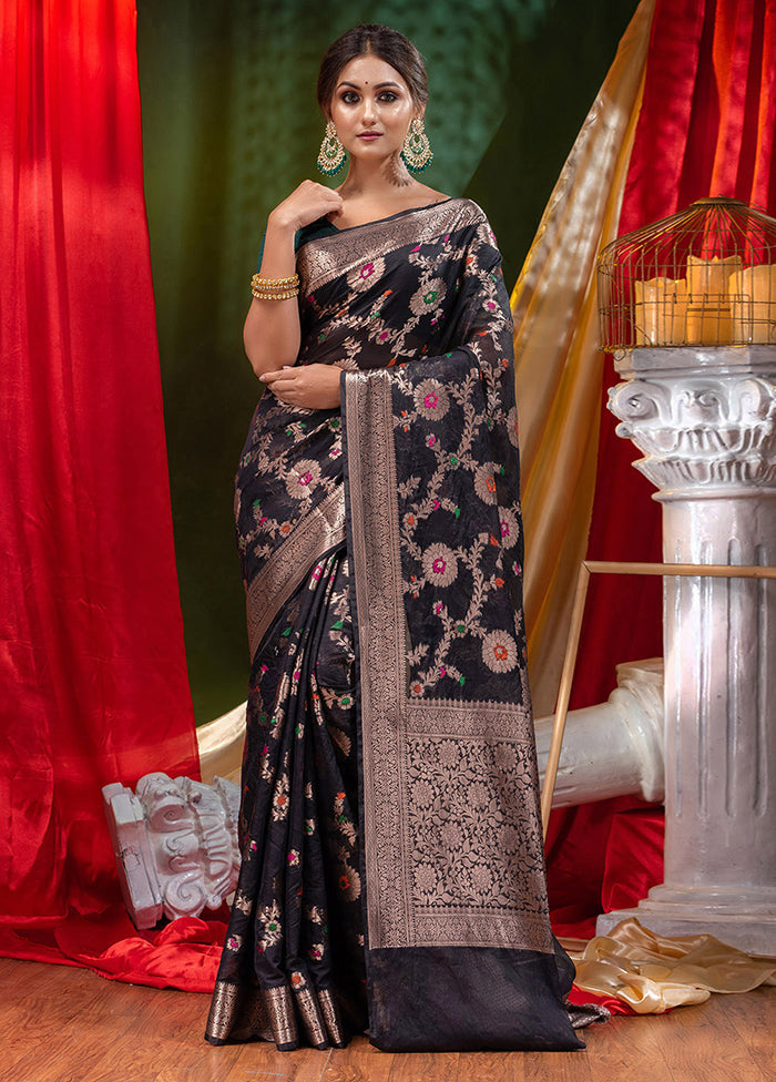 Black Georgette Saree With Blouse Piece - Indian Silk House Agencies