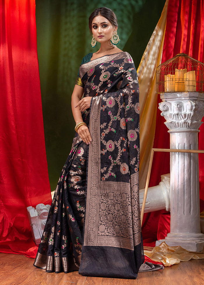 Black Georgette Saree With Blouse Piece - Indian Silk House Agencies