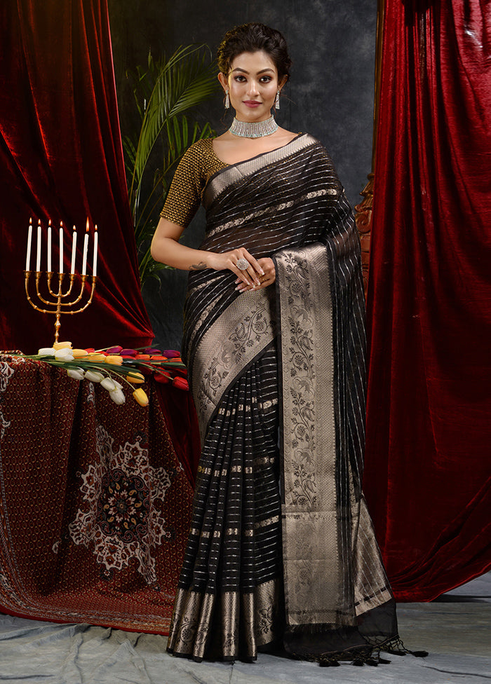 Black Organza Saree With Blouse Piece - Indian Silk House Agencies