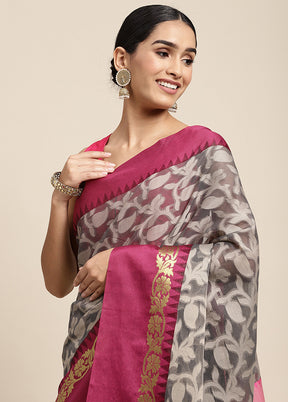 Black Dupion Silk Saree With Blouse Piece - Indian Silk House Agencies