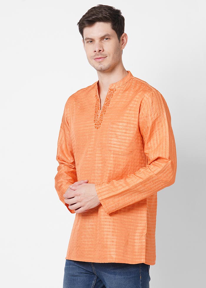 Orange Pure Cotton Woven Kurta VDPF12072038 - Indian Silk House Agencies