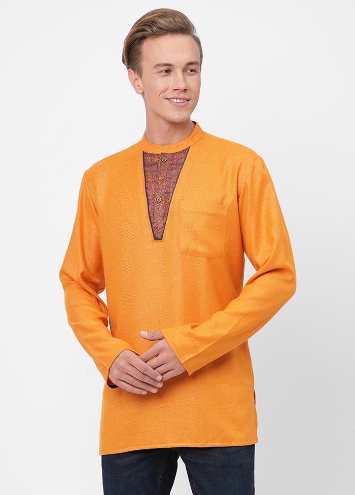Orange Pure Cotton Woven Kurta VDPF12072047 - Indian Silk House Agencies