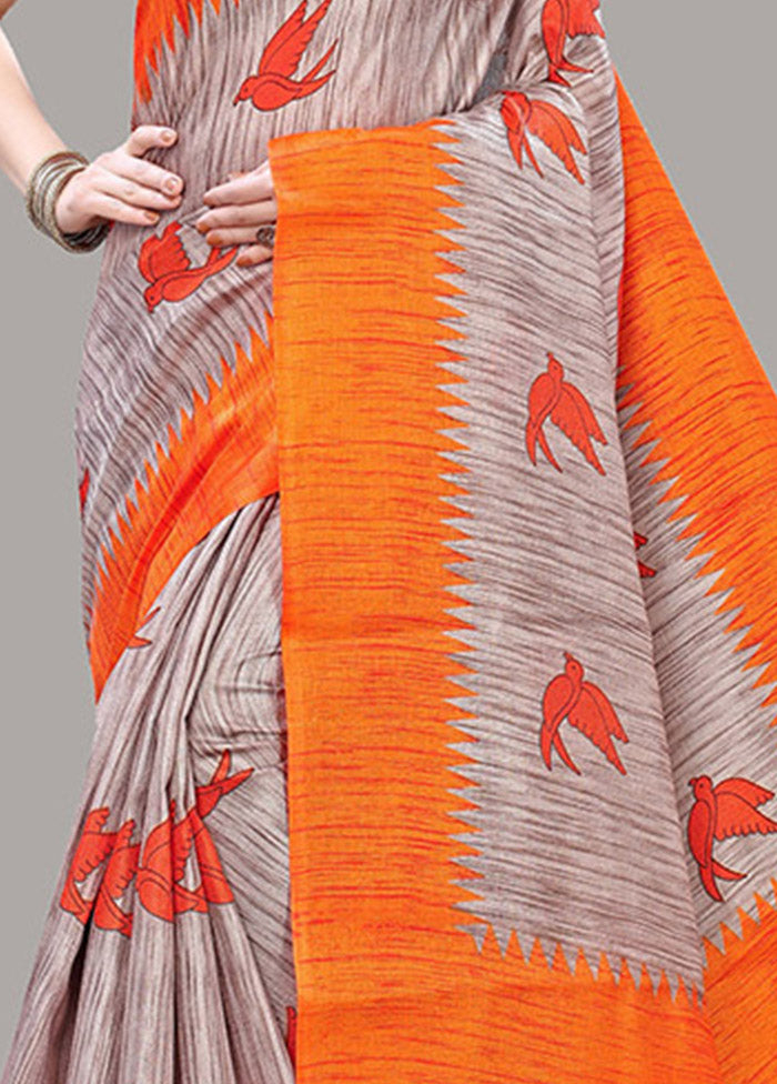 Orange Spun Silk Woven Saree With Blouse Piece - Indian Silk House Agencies