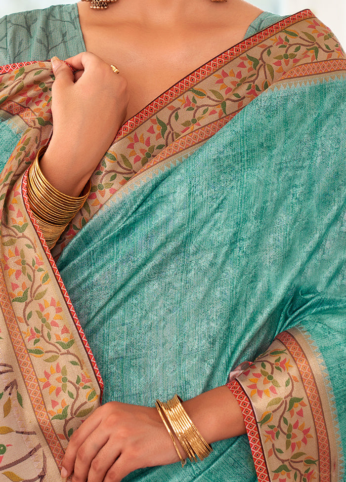 Multicolor Cotton Saree With Blouse Piece - Indian Silk House Agencies