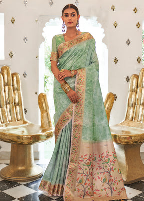 Multicolor Cotton Saree With Blouse Piece - Indian Silk House Agencies