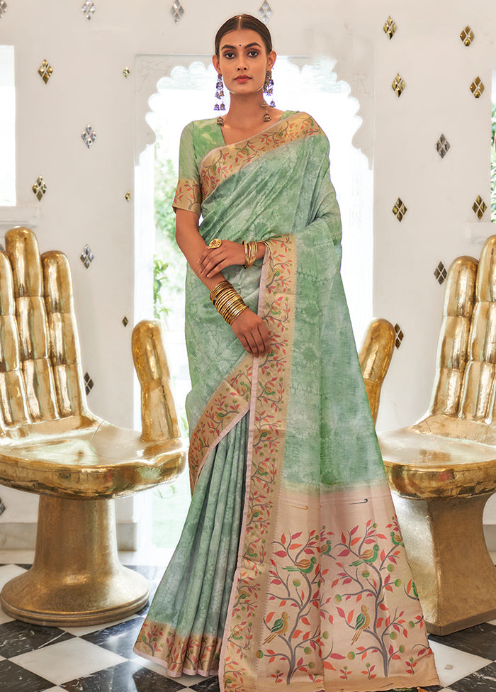 Multicolor Cotton Saree With Blouse Piece - Indian Silk House Agencies