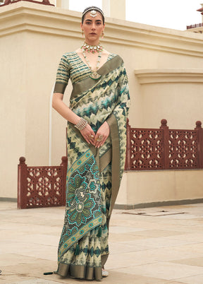 Multicolor Cotton Saree With Blouse Piece - Indian Silk House Agencies