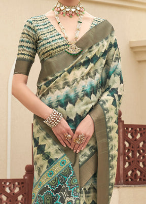 Multicolor Cotton Saree With Blouse Piece - Indian Silk House Agencies