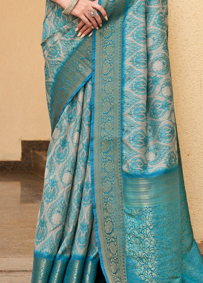 Multicolor Dupion Silk Saree With Blouse Piece - Indian Silk House Agencies