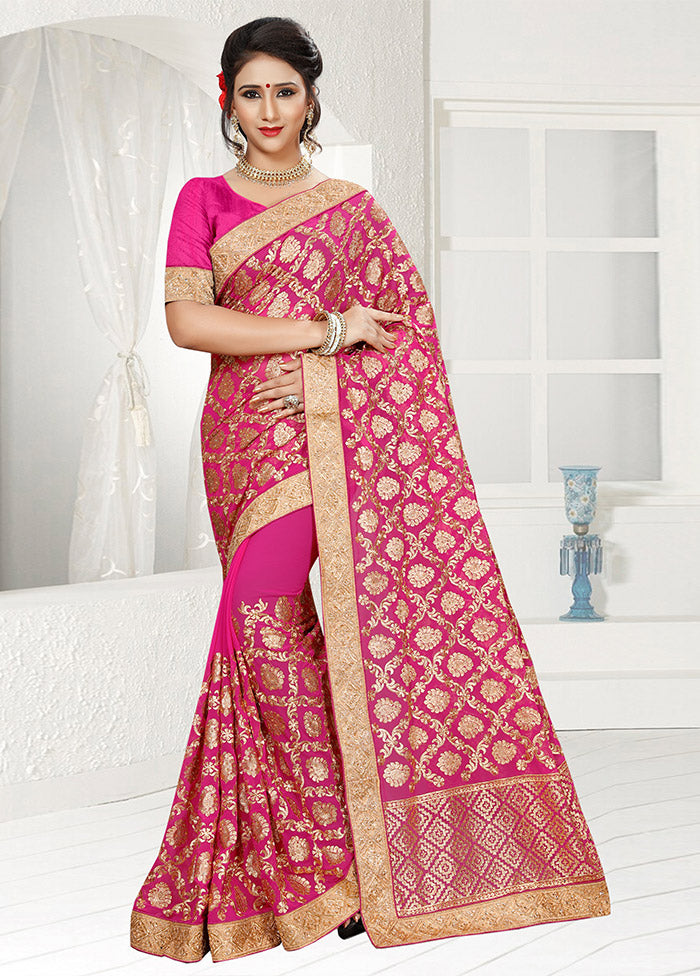 Rani Georgette Saree With Blouse Piece - Indian Silk House Agencies