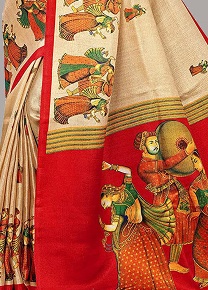 Brown Spun Silk Woven Saree With Blouse Piece - Indian Silk House Agencies
