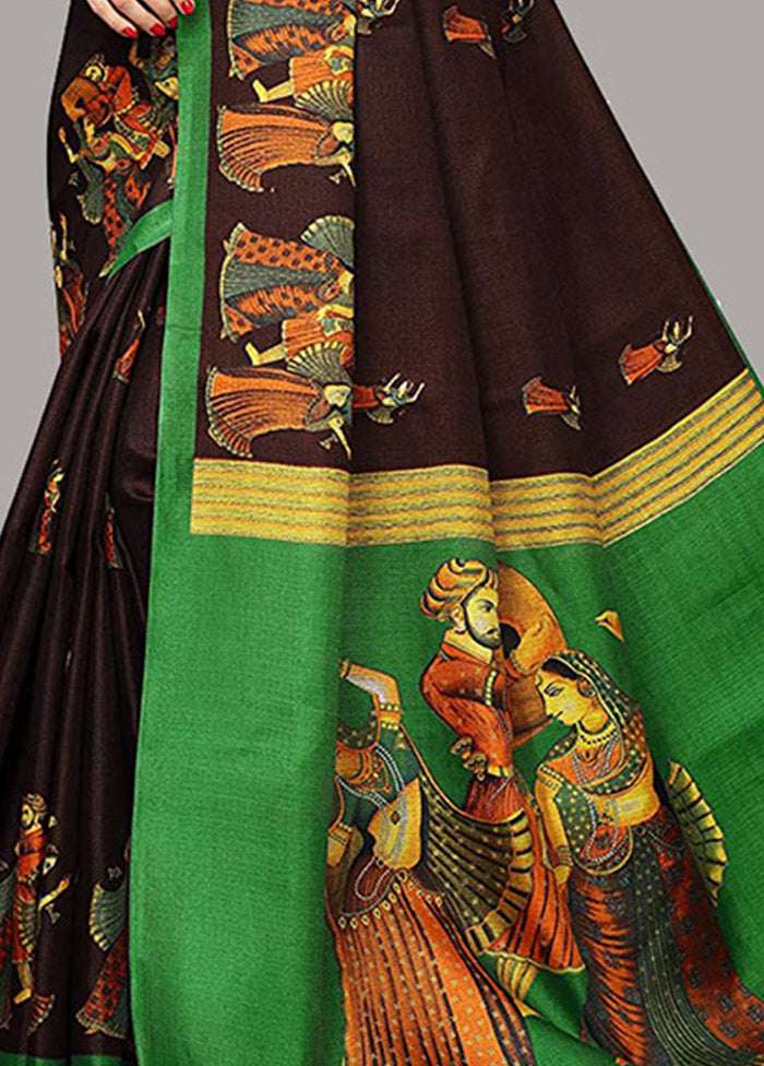 Brown Spun Silk Woven Saree With Blouse Piece - Indian Silk House Agencies