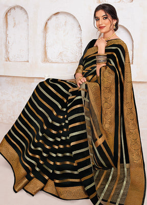 Black Organza Saree With Blouse Piece - Indian Silk House Agencies