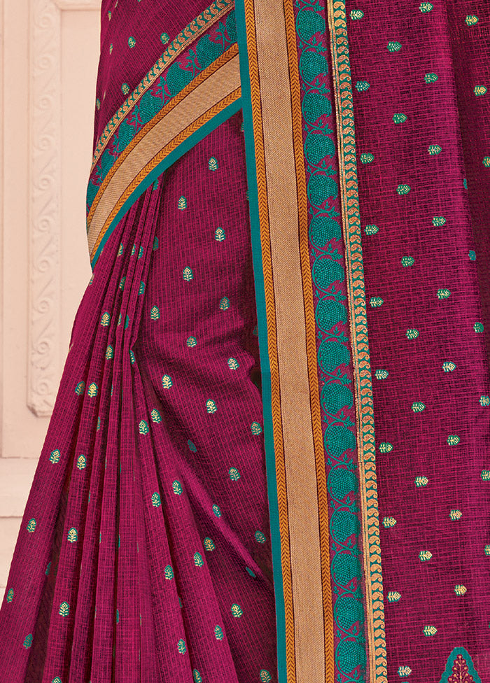 Rani Cotton Saree With Blouse Piece - Indian Silk House Agencies