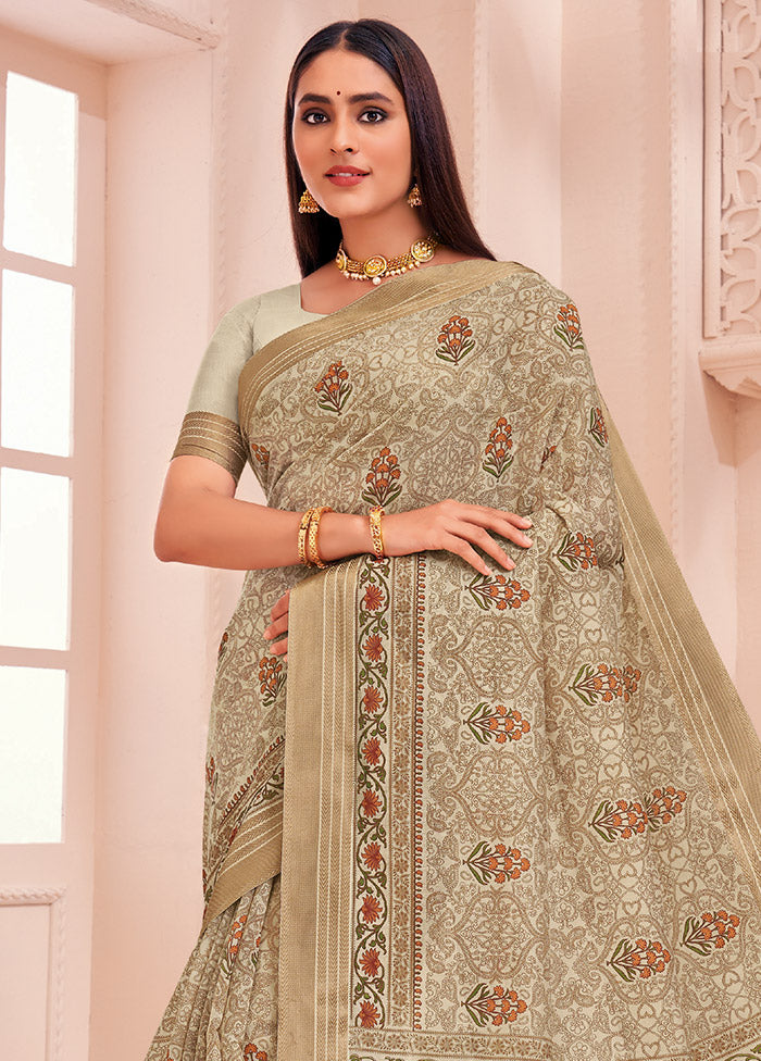 Multicolor Cotton Saree With Blouse Piece - Indian Silk House Agencies