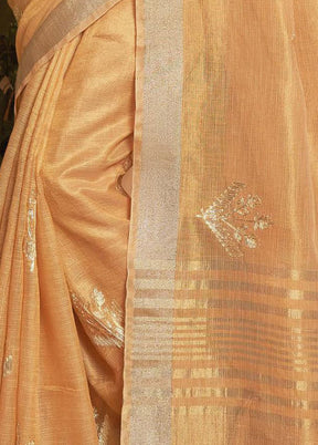 Orange Silk Saree With Blouse Piece - Indian Silk House Agencies