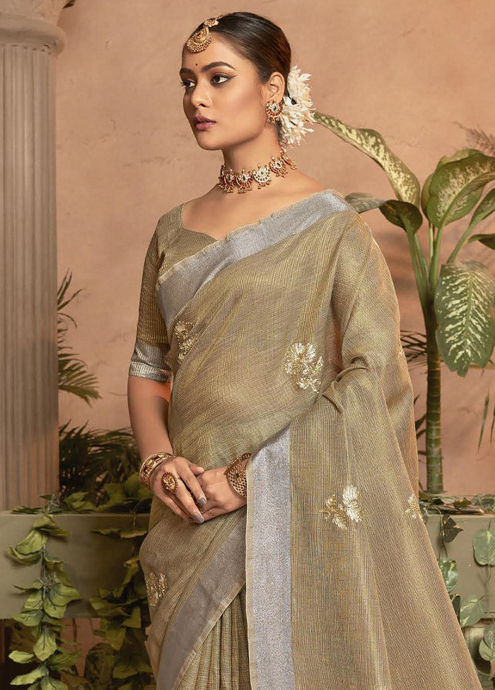 Teal Silk Saree With Blouse Piece - Indian Silk House Agencies