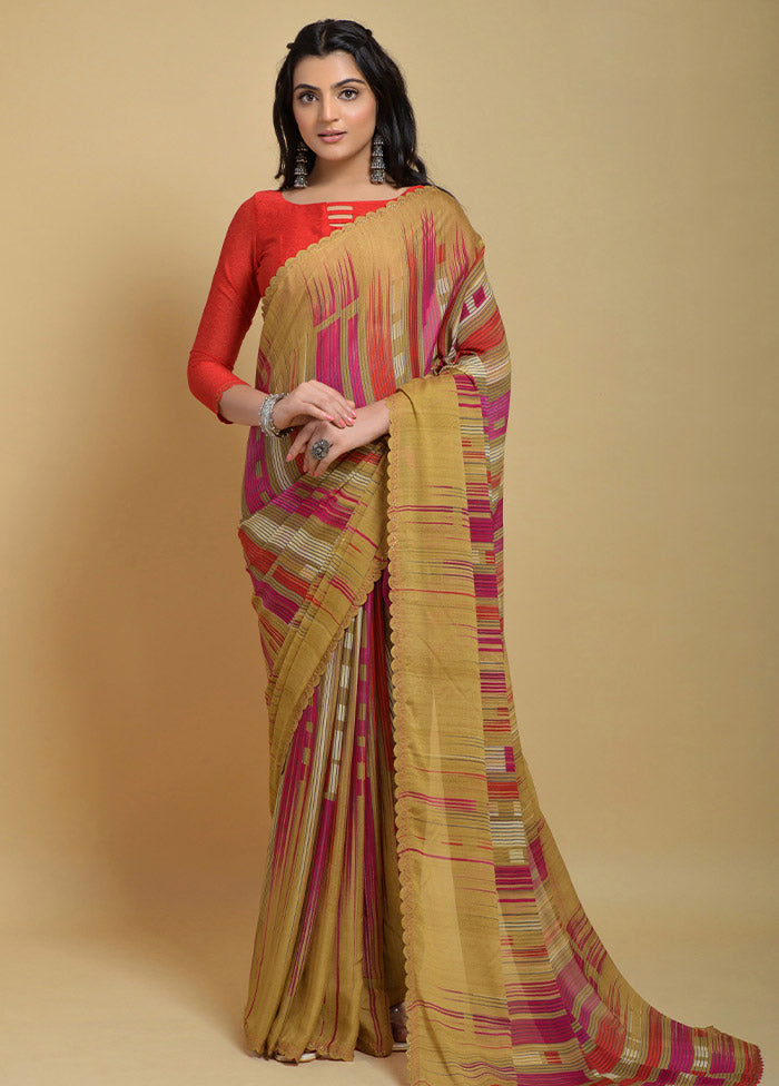 Multicolor Georgette Saree With Blouse Piece - Indian Silk House Agencies