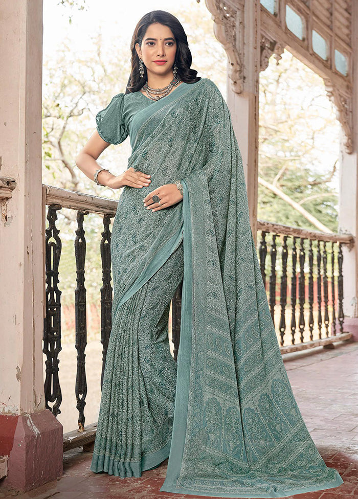 Multicolor Chiffon Silk Saree With Blouse Piece - Indian Silk House Agencies