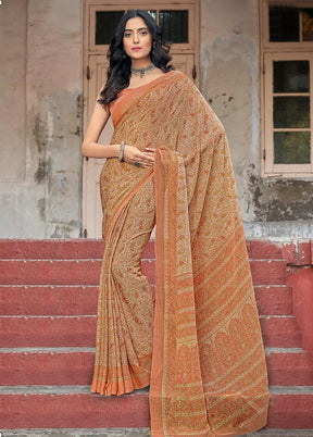 Multicolor Chiffon Silk Saree With Blouse Piece - Indian Silk House Agencies