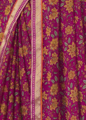 Rani Chiffon Silk Saree With Blouse Piece - Indian Silk House Agencies