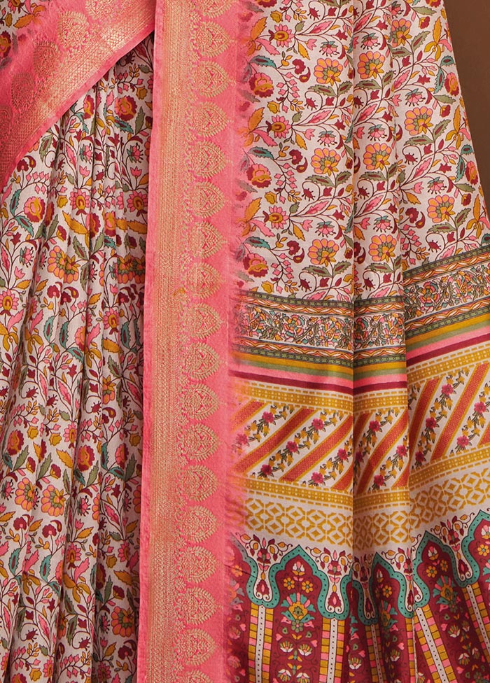 Multicolor Spun Silk Saree With Blouse Piece - Indian Silk House Agencies