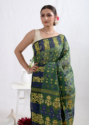 Green Tant Cotton Saree Without Blouse Piece - Indian Silk House Agencies