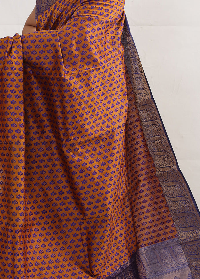 Rust Cotton Saree With Blouse Piece - Indian Silk House Agencies