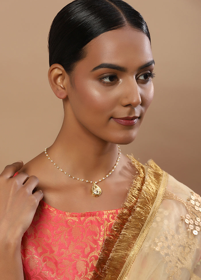 White Kundan Statement Necklace - Indian Silk House Agencies