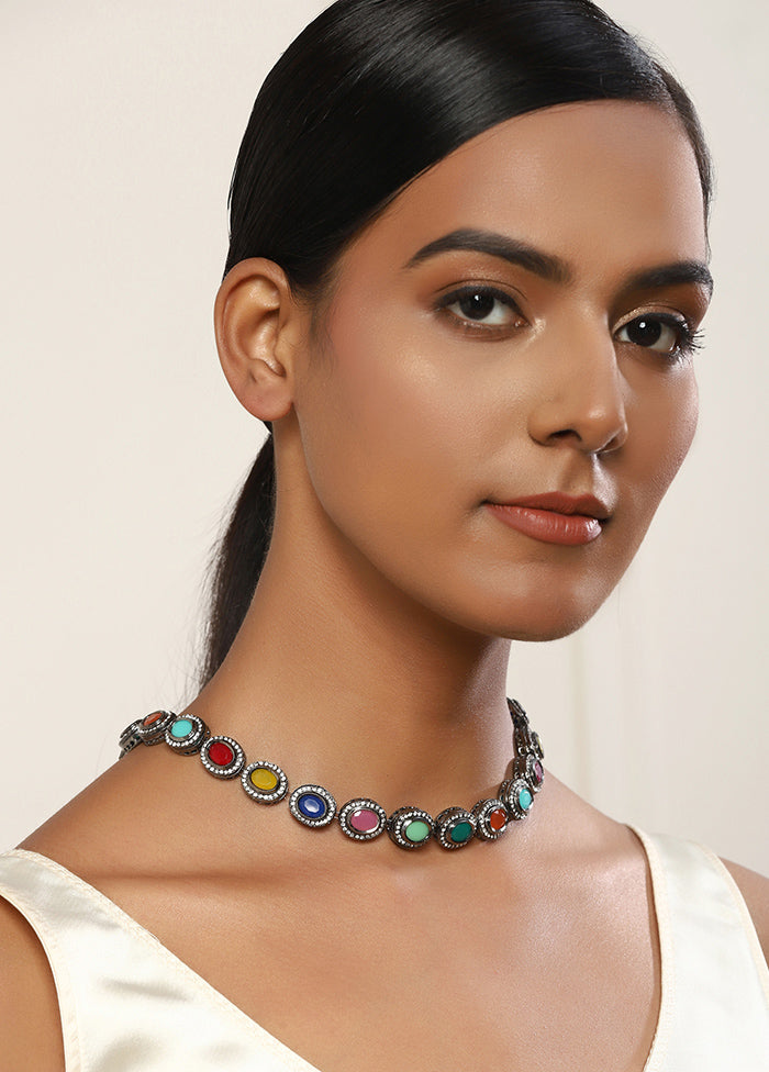 Multicolor Kundan Statement Necklace - Indian Silk House Agencies