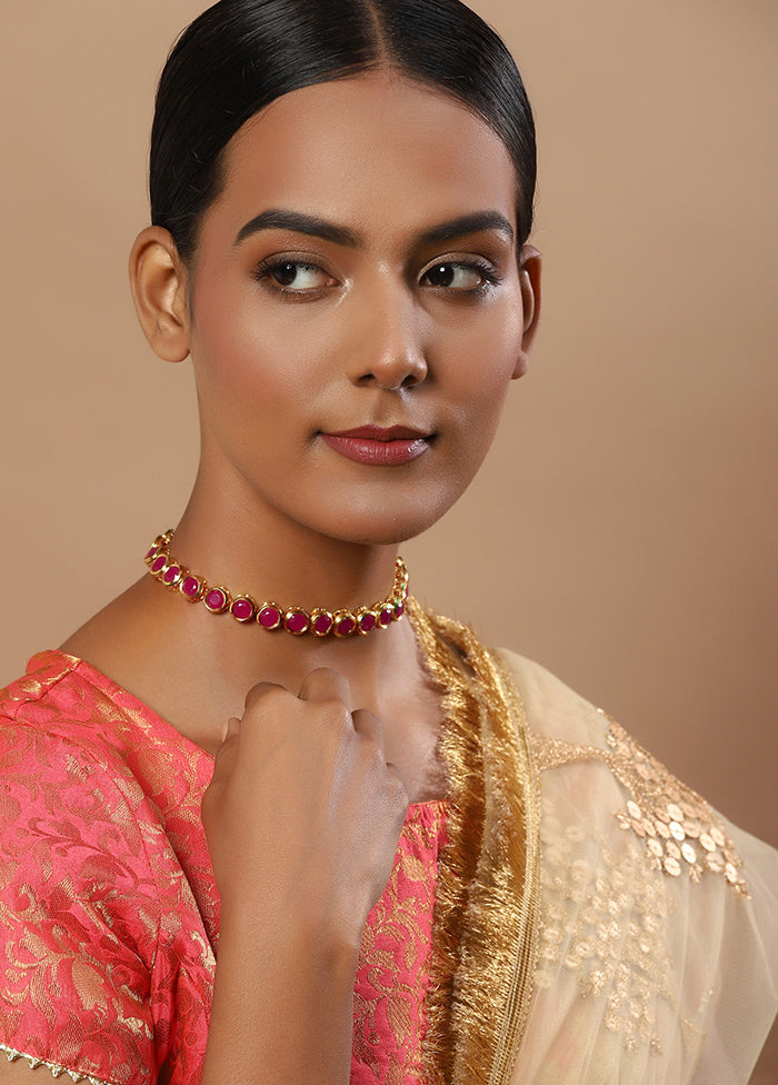Red Kundan Statement Necklace - Indian Silk House Agencies