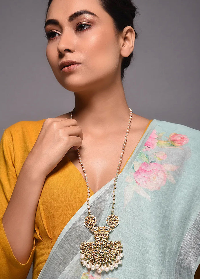 Gold Tone Kundan Beaded Necklace - Indian Silk House Agencies