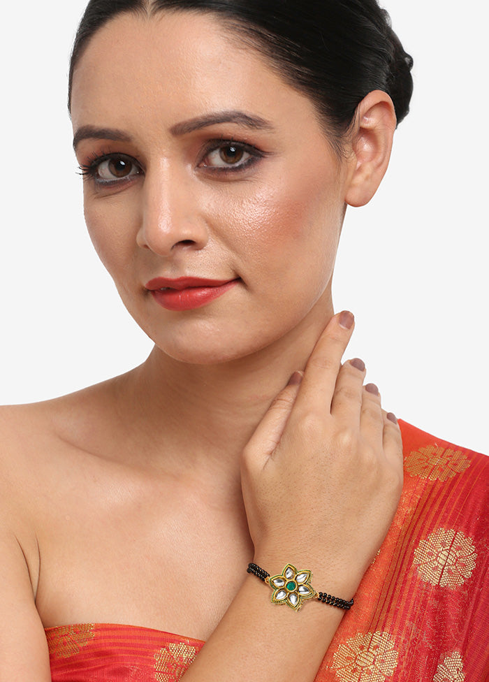 Gold Plated Kundan Mangalsutra Bracelet - Indian Silk House Agencies