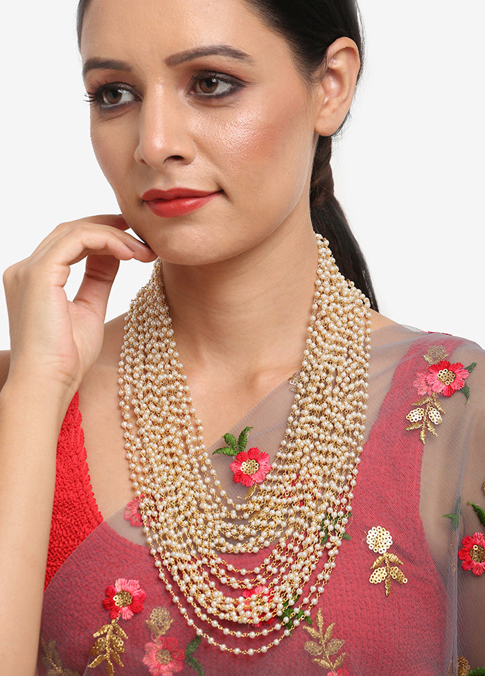 Gold Plated Kundan Necklace - Indian Silk House Agencies