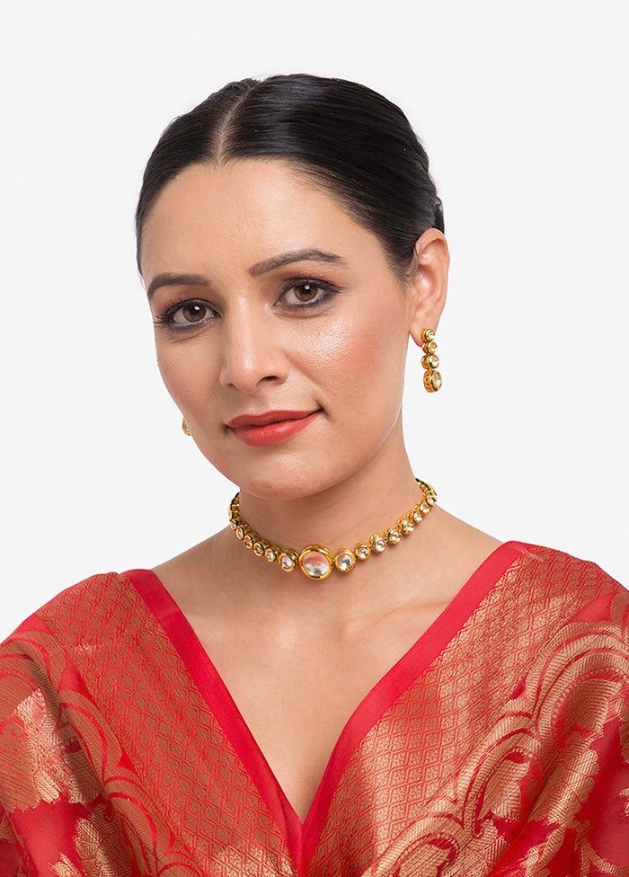 Gold Plated Kundan Jewellery Set - Indian Silk House Agencies