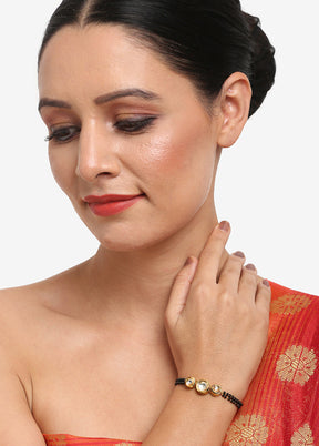 Gold Plated Kundan Mangalsutra Bracelet - Indian Silk House Agencies