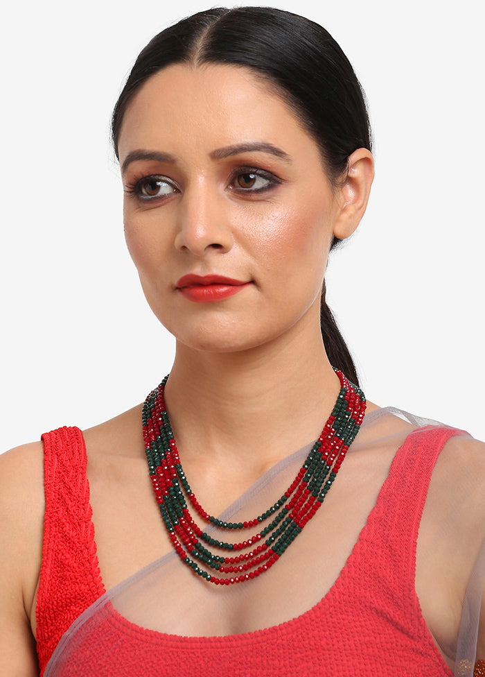 Multicolor Layered Onyx Neckpiece with Kundan Studs - Indian Silk House Agencies