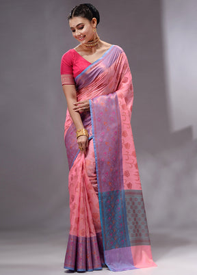 Pink Spun Silk Saree With Blouse Piece - Indian Silk House Agencies