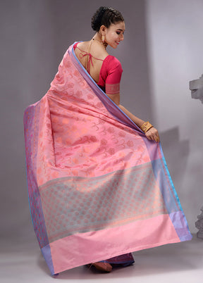 Pink Spun Silk Saree With Blouse Piece - Indian Silk House Agencies