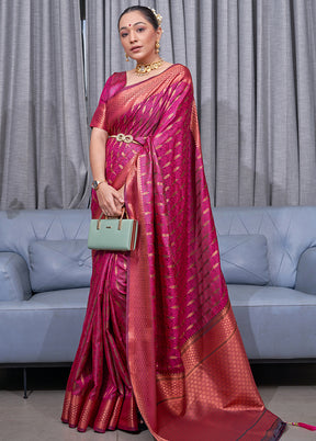 Pink Dola Silk Zari Woven Saree With Blouse - Indian Silk House Agencies