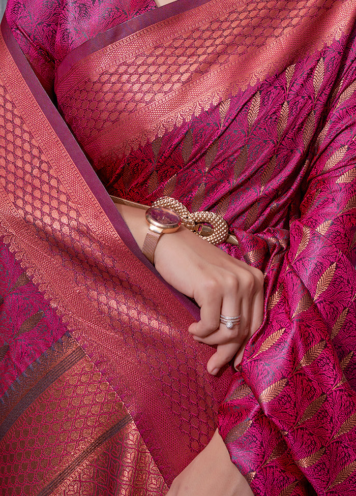 Pink Dola Silk Zari Woven Saree With Blouse - Indian Silk House Agencies