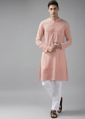 Pink Solid Cotton Kurta VDVSD0623 - Indian Silk House Agencies