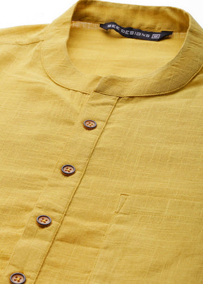 Yellow Solid Cotton Kurta VDVSD0628 - Indian Silk House Agencies