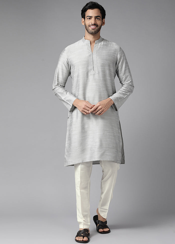 Grey Woven Design Cotton Kurta VDVSD1912262 - Indian Silk House Agencies