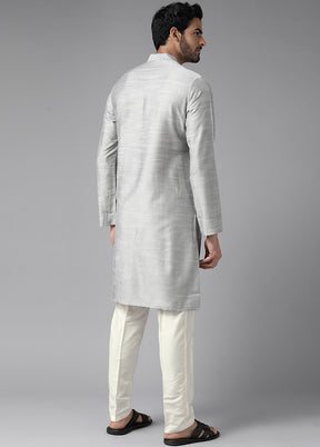 Grey Woven Design Cotton Kurta VDVSD1912262 - Indian Silk House Agencies