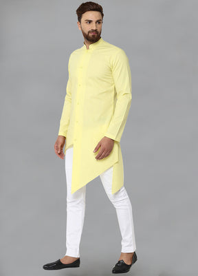 Yellow Color Solid Cotton Kurta VDVSD0119 - Indian Silk House Agencies